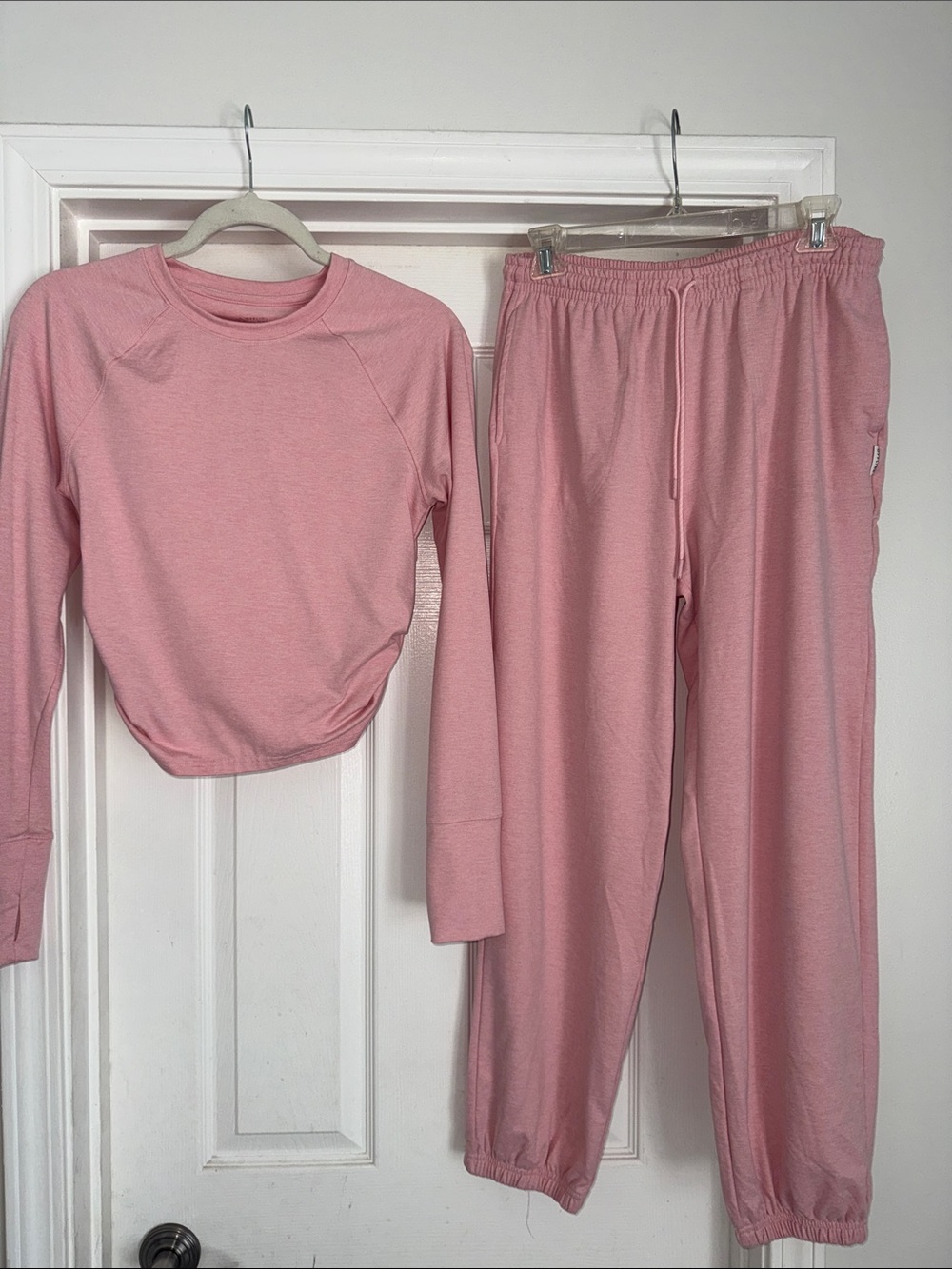 OFFLINE by Aerie Club Pink Cozy Jogger Set with Elastic Waist - M Long bottoms